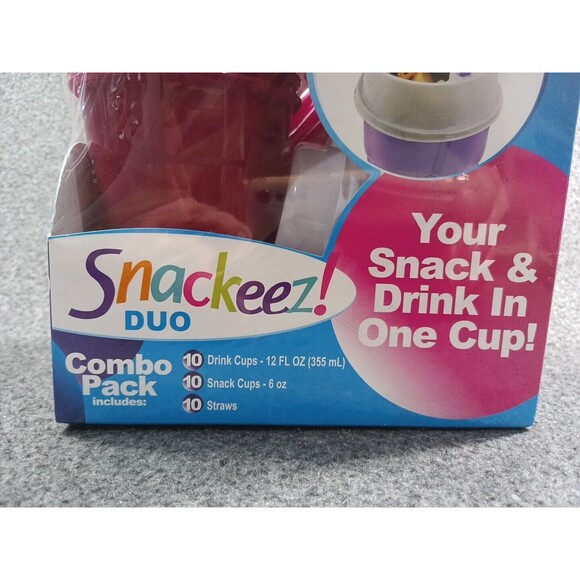 Snackeez! Duo 2 In 1 Snacking Solution 30 Piece Combo Pack Pink - New Sealed - Picture 2 of 6